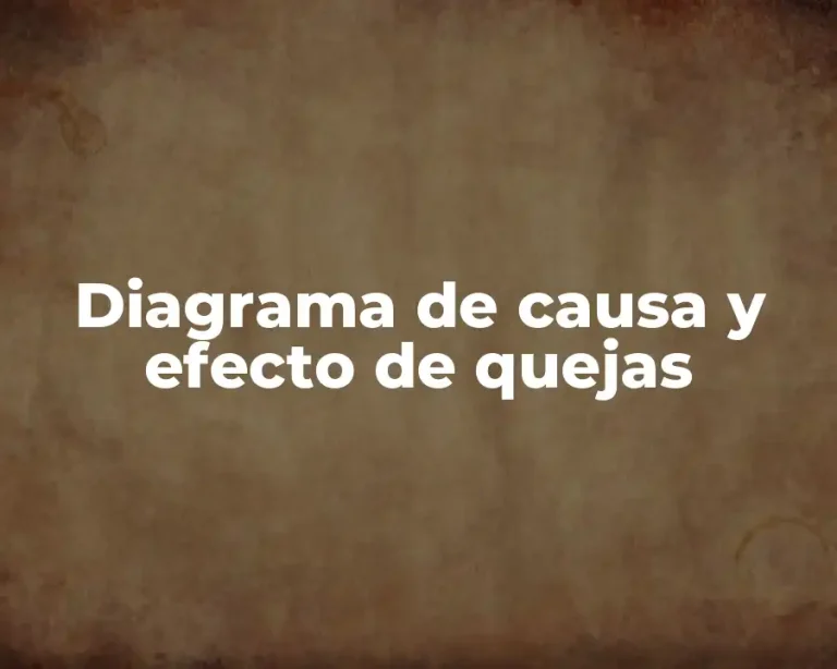 Diagrama de causa y efecto de quejas