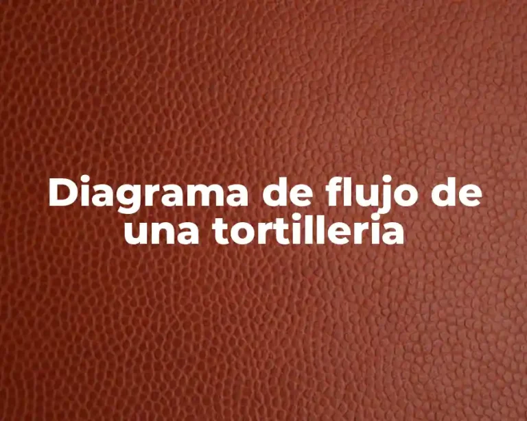 Diagrama de flujo de una tortilleria
