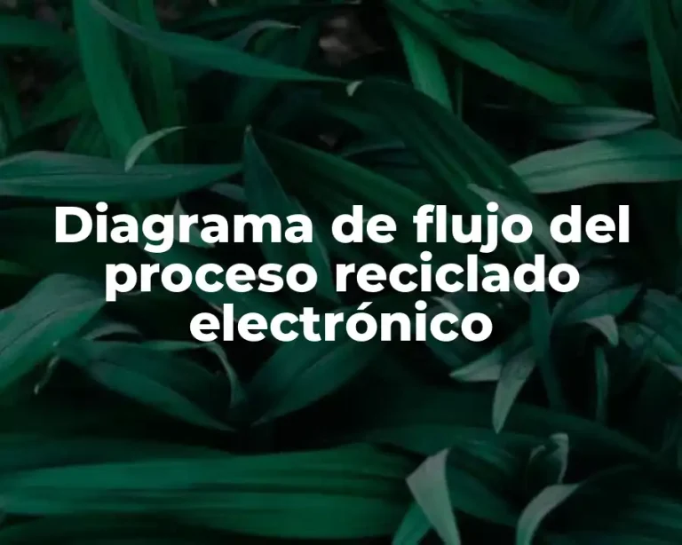 Diagrama de flujo del proceso reciclado electrónico