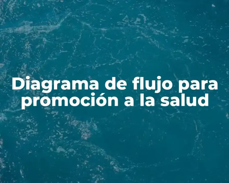 Diagrama de flujo para promoción a la salud