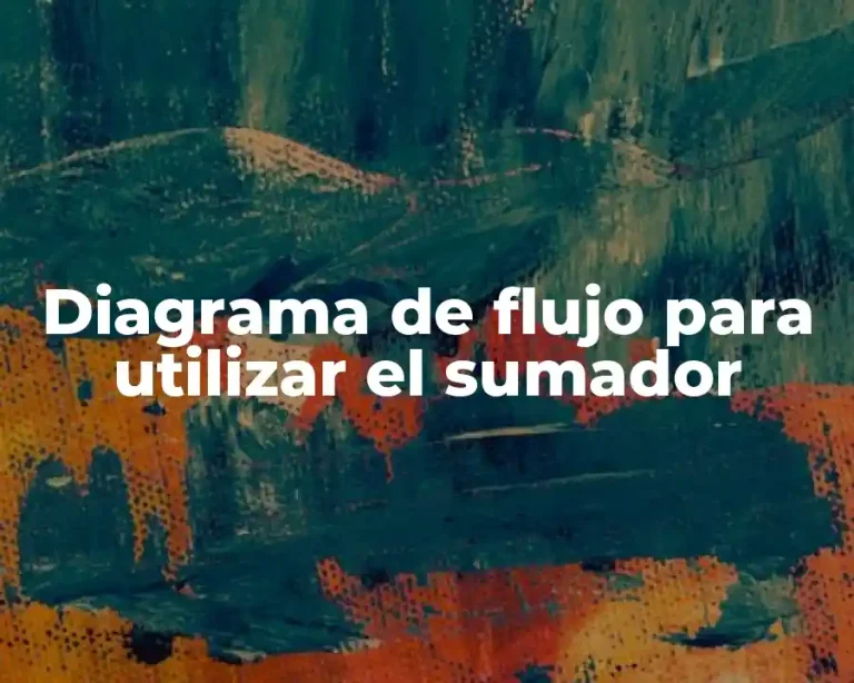 Diagrama de flujo para utilizar el sumador