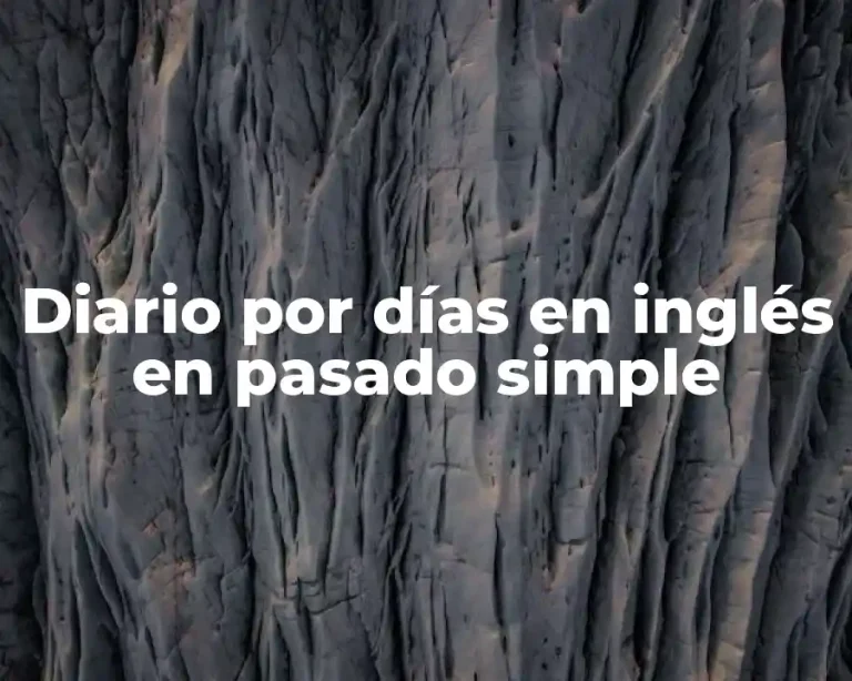 Diario por días en inglés en pasado simple