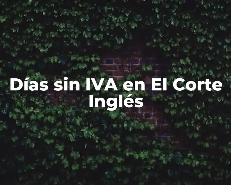 Días sin IVA en El Corte Inglés