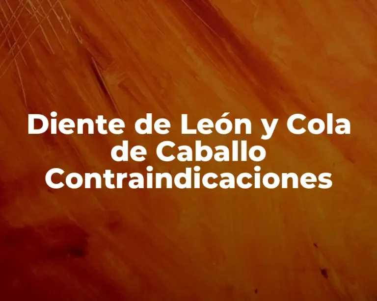 Diente de León y Cola de Caballo Contraindicaciones