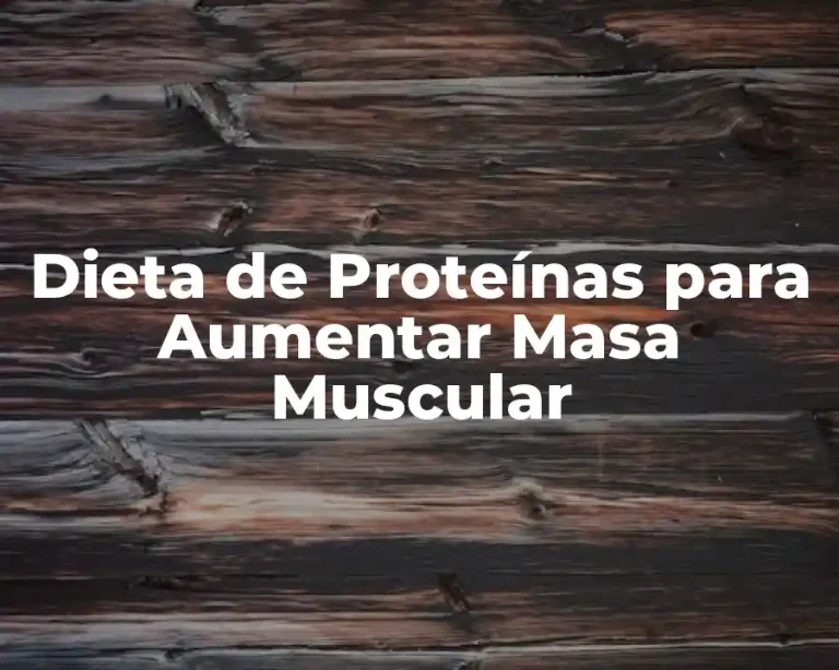 Dieta de Proteínas para Aumentar Masa Muscular