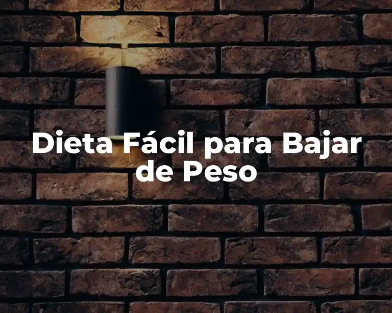 Dieta Fácil para Bajar de Peso
