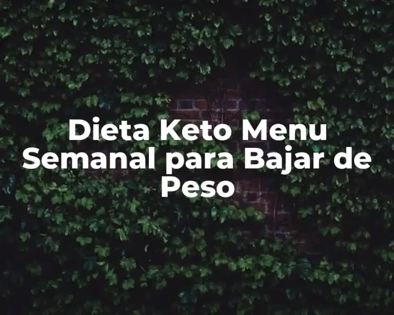 Dieta Keto Menu Semanal para Bajar de Peso