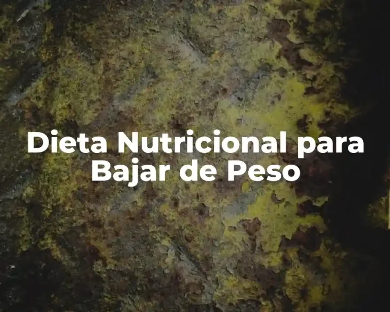 Dieta Nutricional para Bajar de Peso