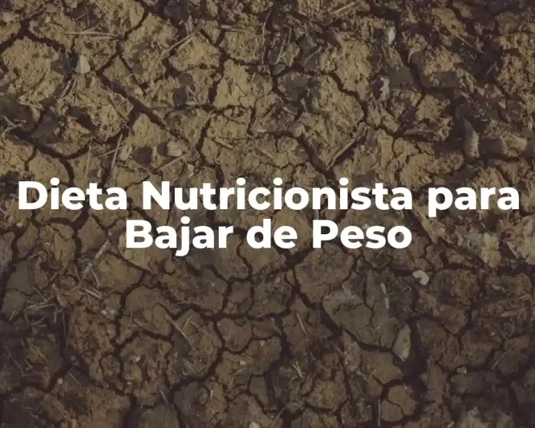 Dieta Nutricionista para Bajar de Peso