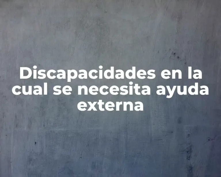 Discapacidades en la cual se necesita ayuda externa