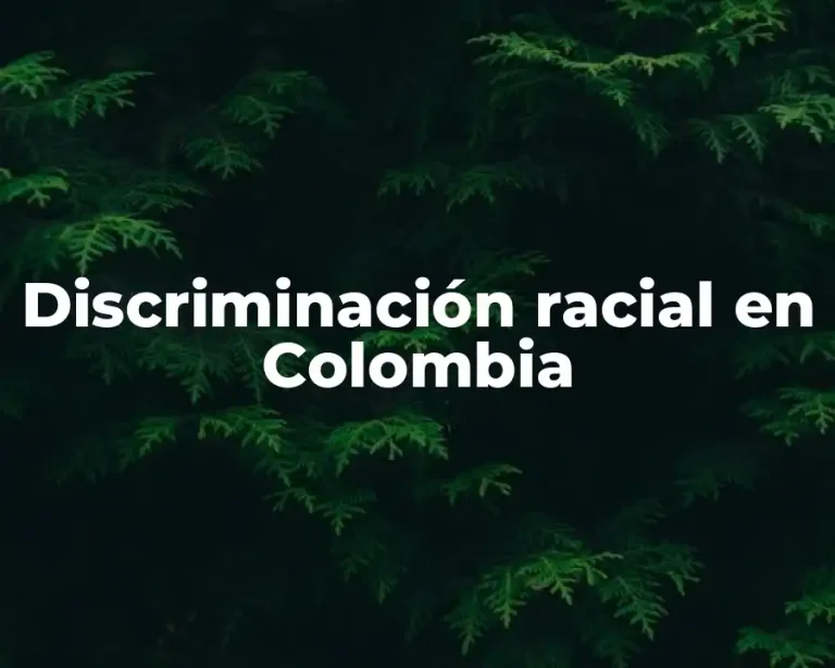 Discriminación racial en Colombia