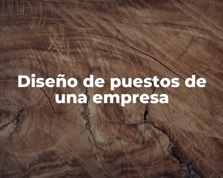 Diseño de puestos de una empresa