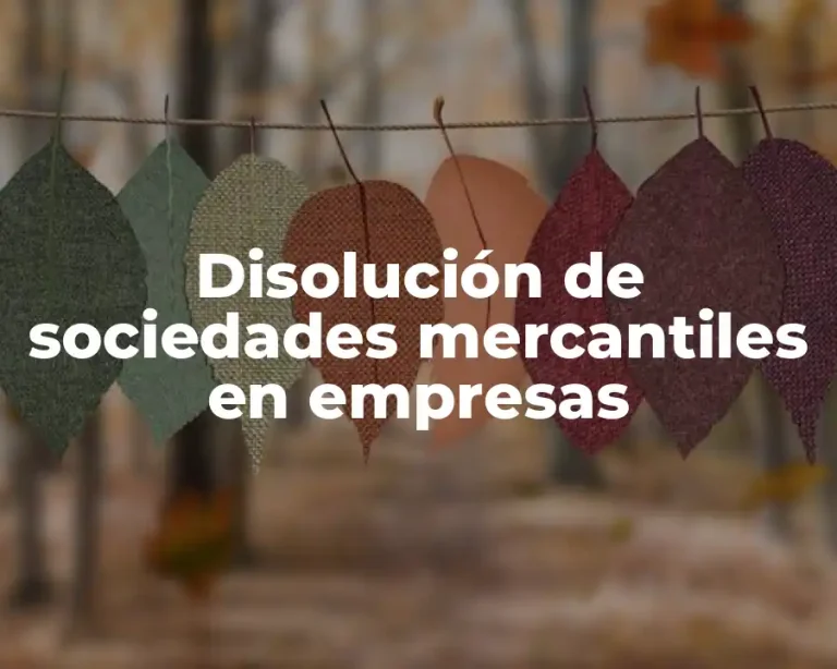 Disolución de sociedades mercantiles en empresas