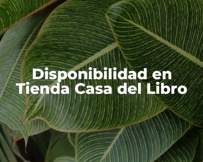 Disponibilidad en Tienda Casa del Libro