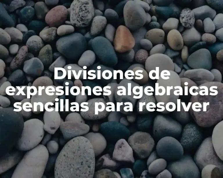 Divisiones de expresiones algebraicas sencillas para resolver