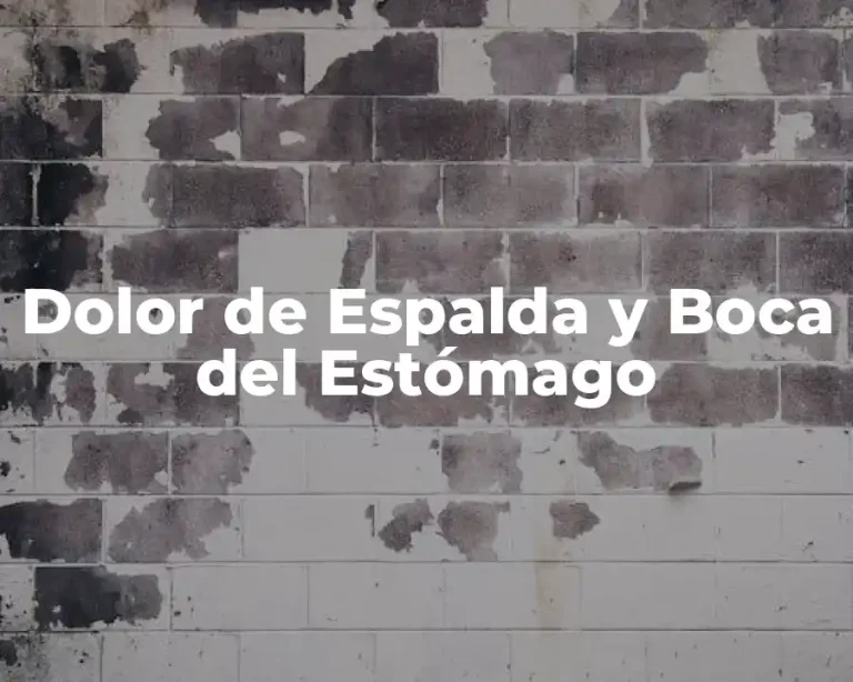 Dolor de Espalda y Boca del Estómago
