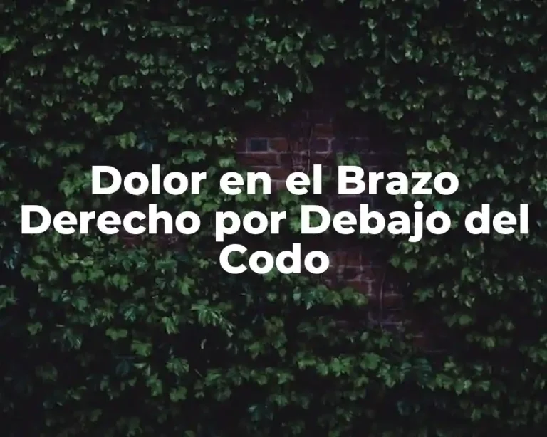 Dolor en el Brazo Derecho por Debajo del Codo