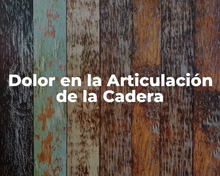 Dolor en la Articulación de la Cadera
