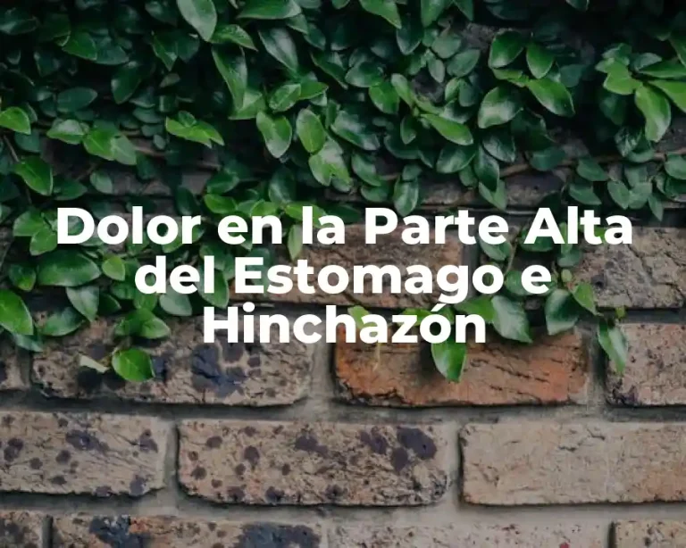 Dolor en la Parte Alta del Estomago e Hinchazón