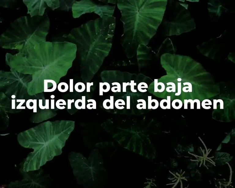 Dolor parte baja izquierda del abdomen