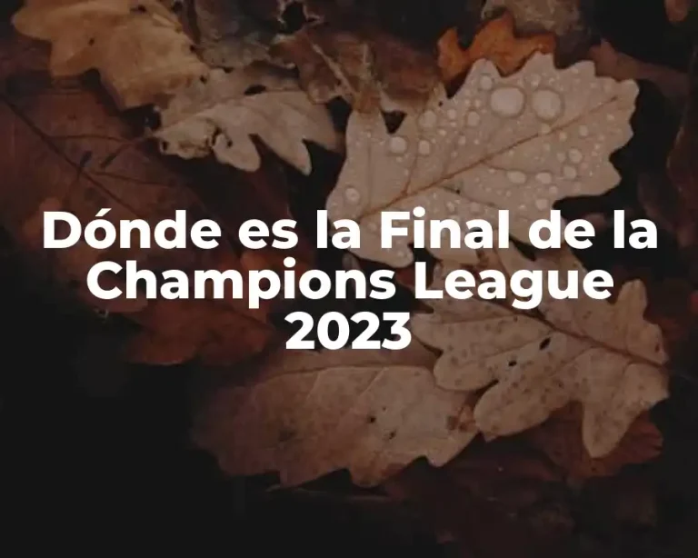 Dónde es la Final de la Champions League 2023