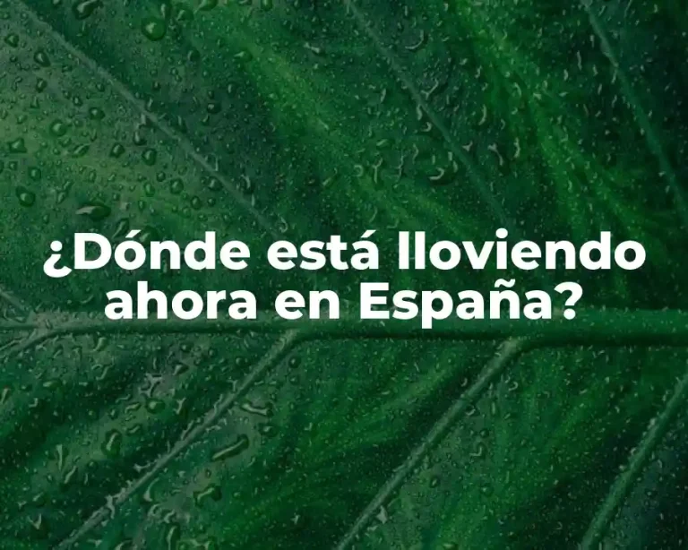 ¿Dónde está lloviendo ahora en España?