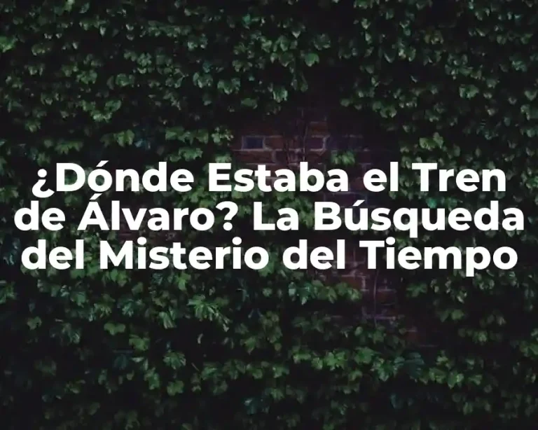 ¿Dónde Estaba el Tren de Álvaro? La Búsqueda del Misterio del Tiempo