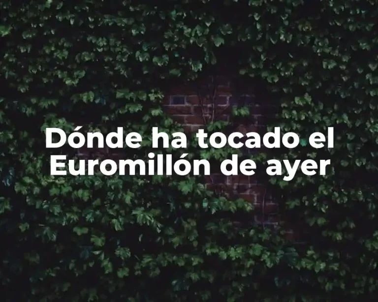 Dónde ha tocado el Euromillón de ayer