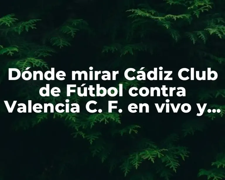 Dónde mirar Cádiz Club de Fútbol contra Valencia C. F. en vivo y en línea