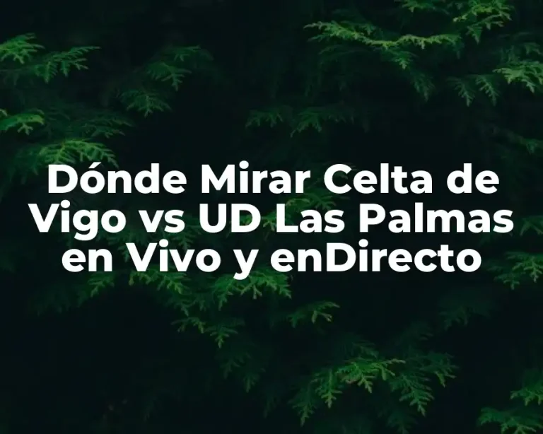 Dónde Mirar Celta de Vigo vs UD Las Palmas en Vivo y enDirecto