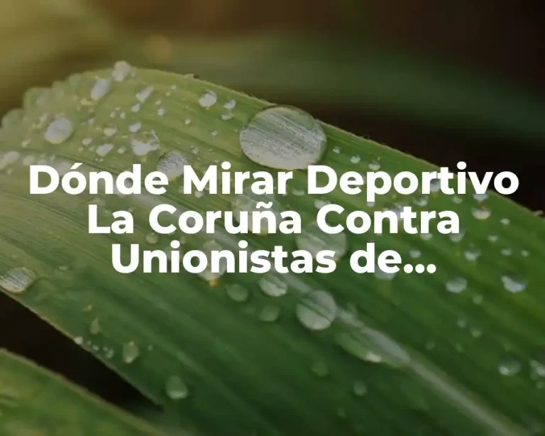 Dónde Mirar Deportivo La Coruña Contra Unionistas de Salamanca En Vivo