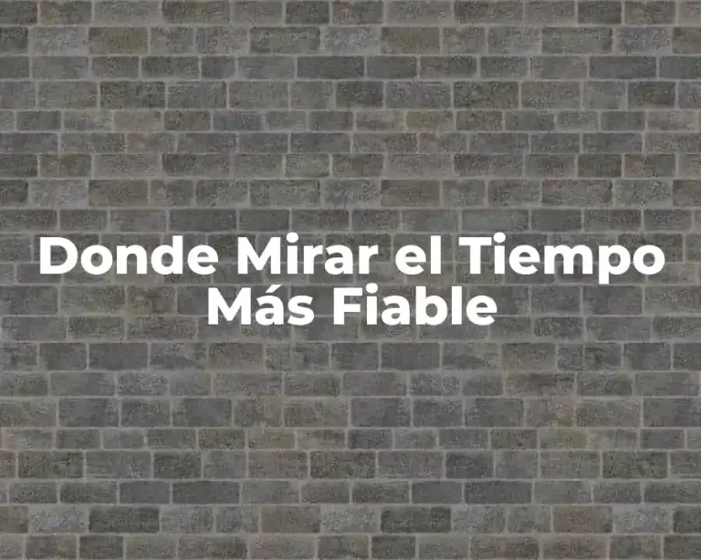 Donde Mirar el Tiempo Más Fiable