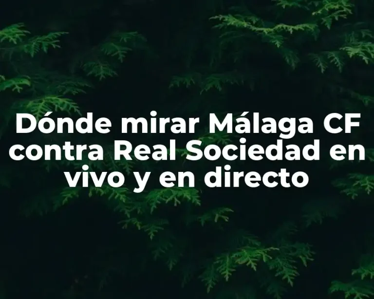 Dónde mirar Málaga CF contra Real Sociedad en vivo y en directo