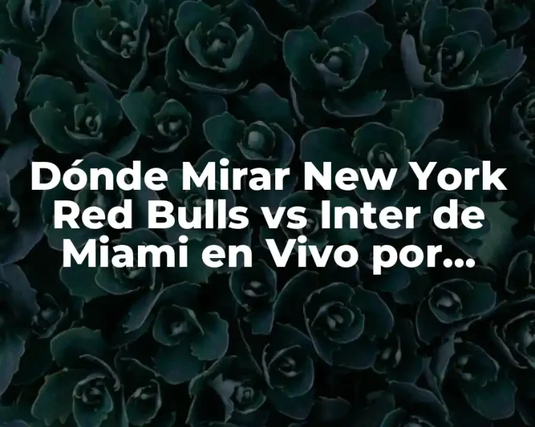 Dónde Mirar New York Red Bulls vs Inter de Miami en Vivo por Internet