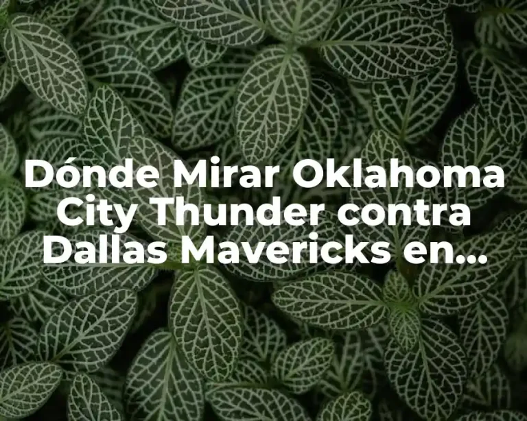 Dónde Mirar Oklahoma City Thunder contra Dallas Mavericks en Vivo