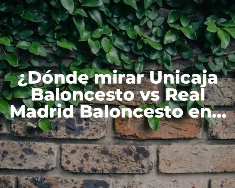 ¿Dónde mirar Unicaja Baloncesto vs Real Madrid Baloncesto en vivo?