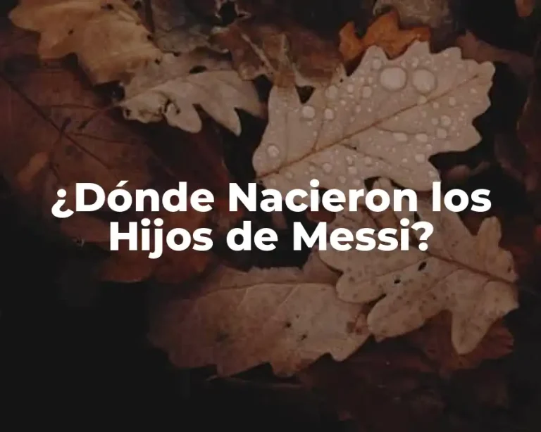 ¿Dónde Nacieron los Hijos de Messi?