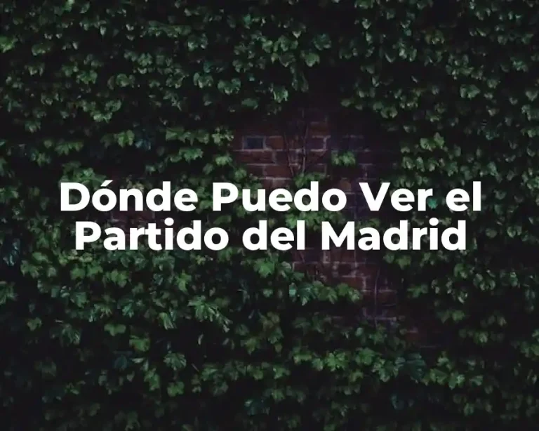 Dónde Puedo Ver el Partido del Madrid