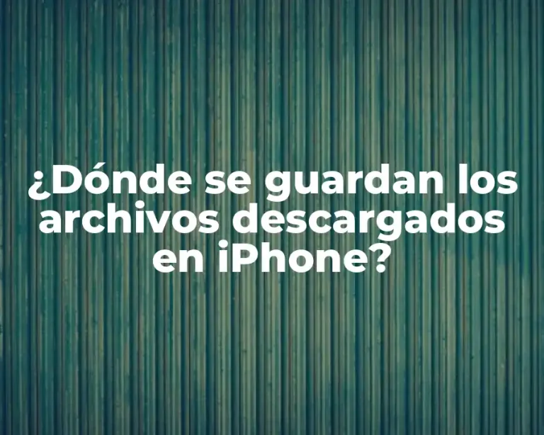 ¿Dónde se guardan los archivos descargados en iPhone?