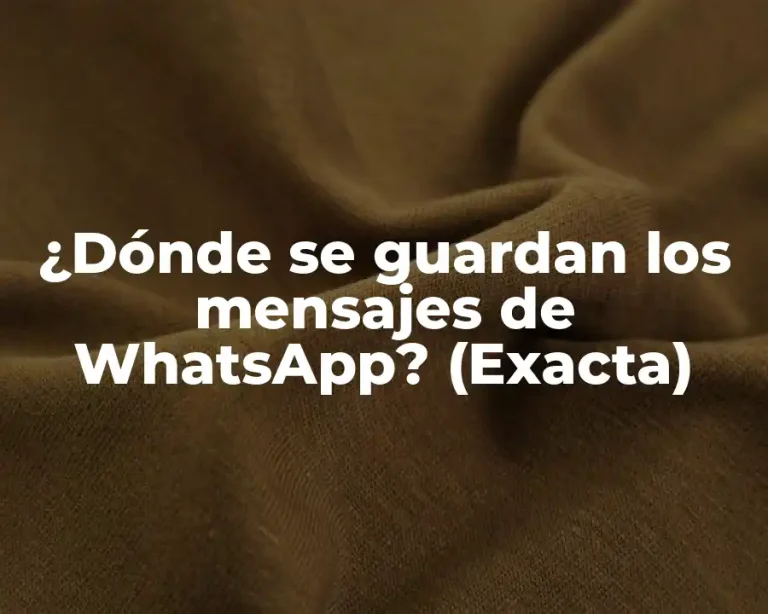 ¿Dónde se guardan los mensajes de WhatsApp? (Exacta)