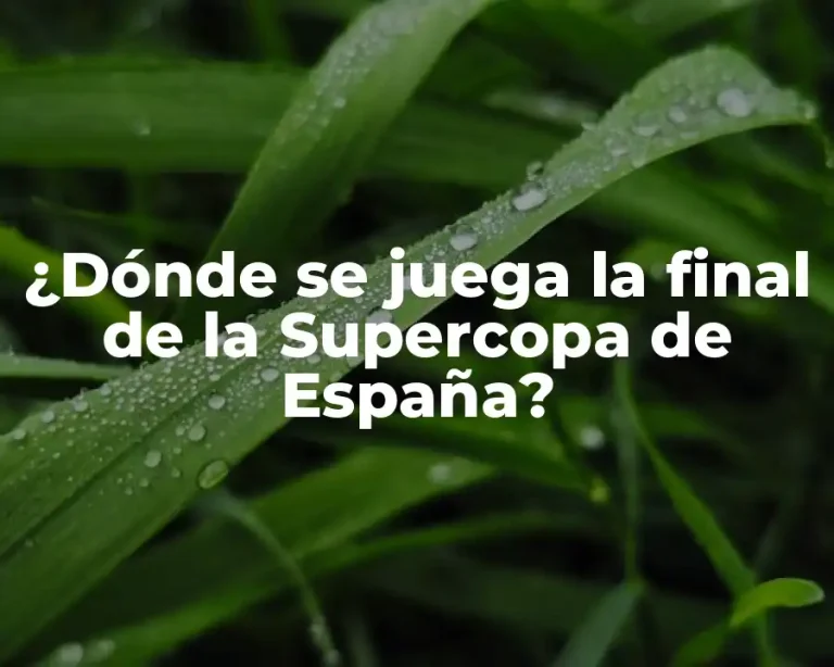 ¿Dónde se juega la final de la Supercopa de España?