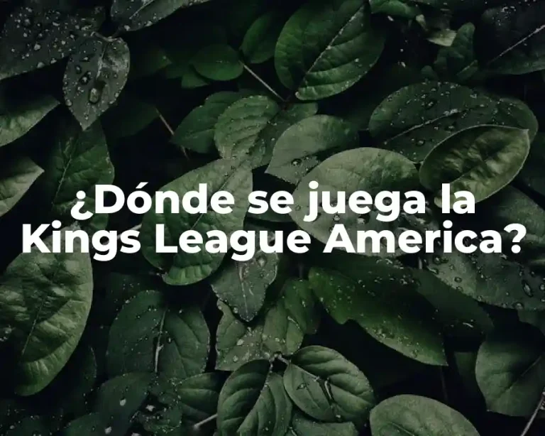 ¿Dónde se juega la Kings League America?