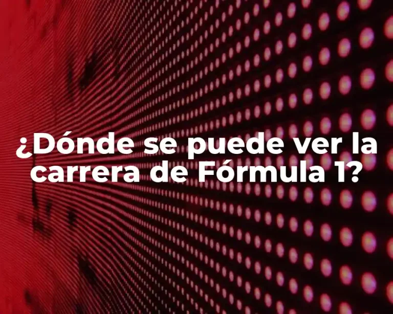 ¿Dónde se puede ver la carrera de Fórmula 1?