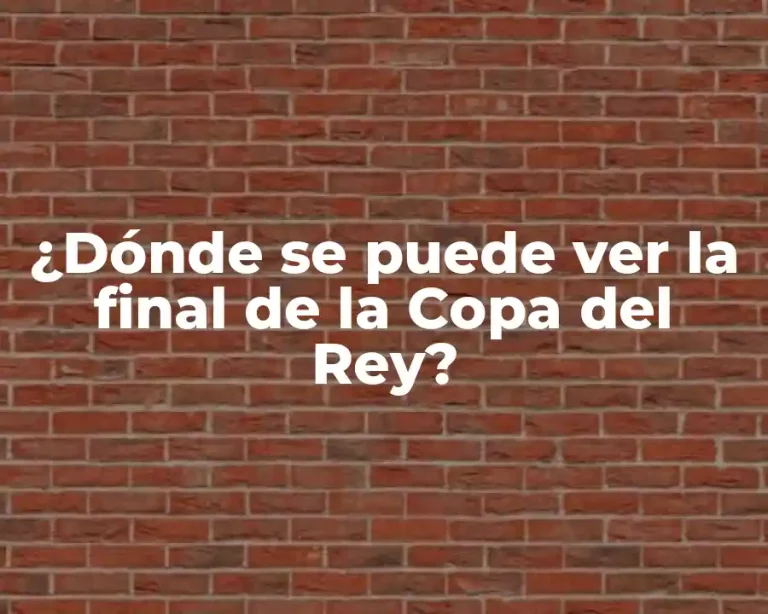 ¿Dónde se puede ver la final de la Copa del Rey?