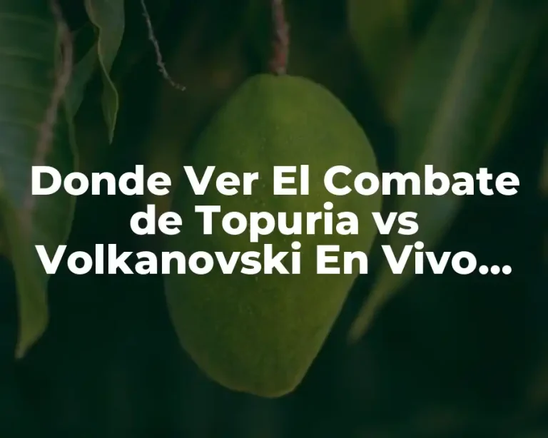 Donde Ver El Combate de Topuria vs Volkanovski En Vivo Online