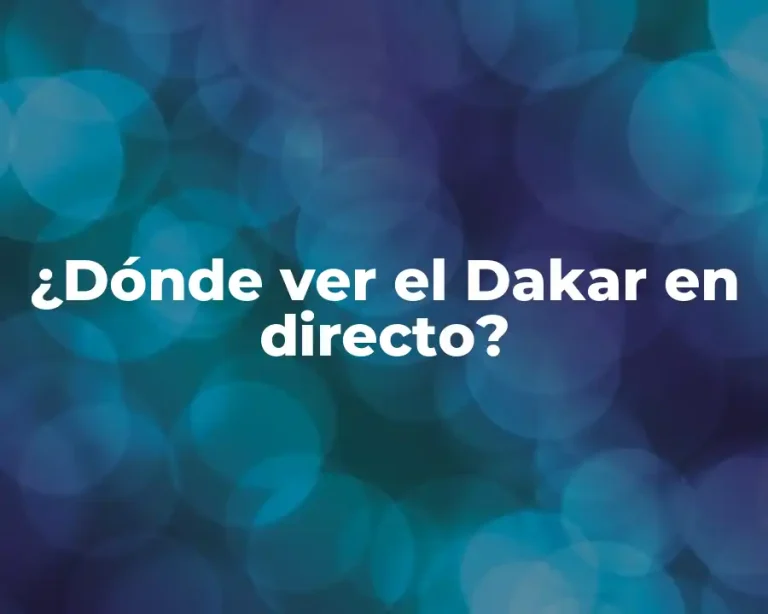¿Dónde ver el Dakar en directo?