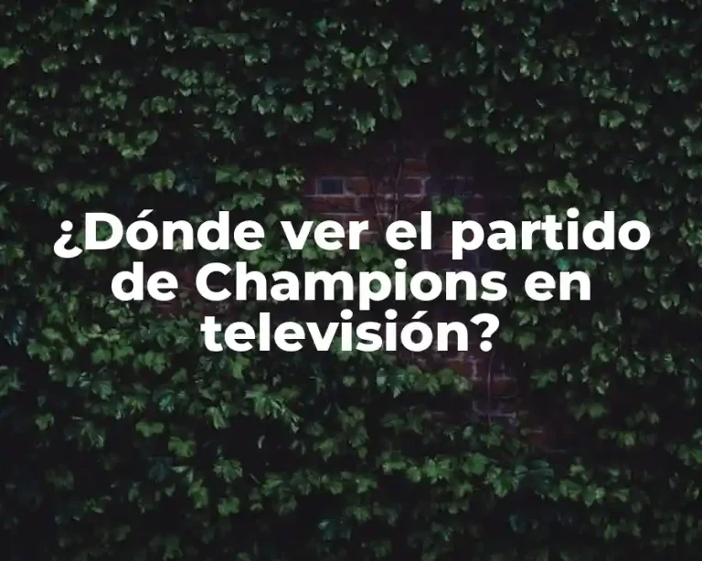 ¿Dónde ver el partido de Champions en televisión?