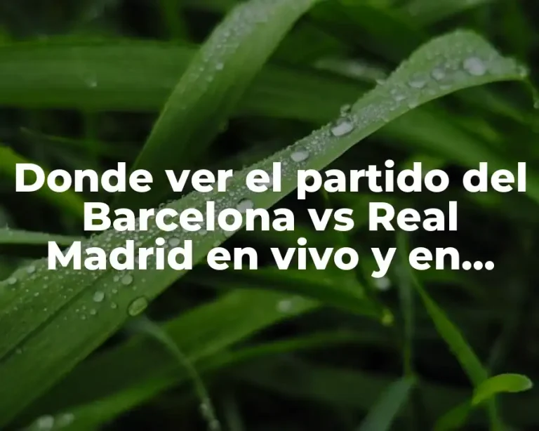 Donde ver el partido del Barcelona vs Real Madrid en vivo y en directo