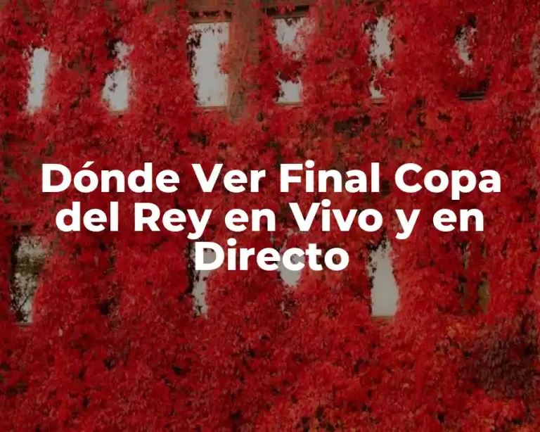 Dónde Ver Final Copa del Rey en Vivo y en Directo