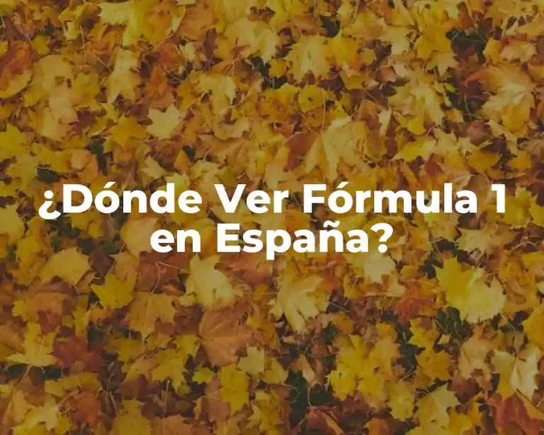 ¿Dónde Ver Fórmula 1 en España?